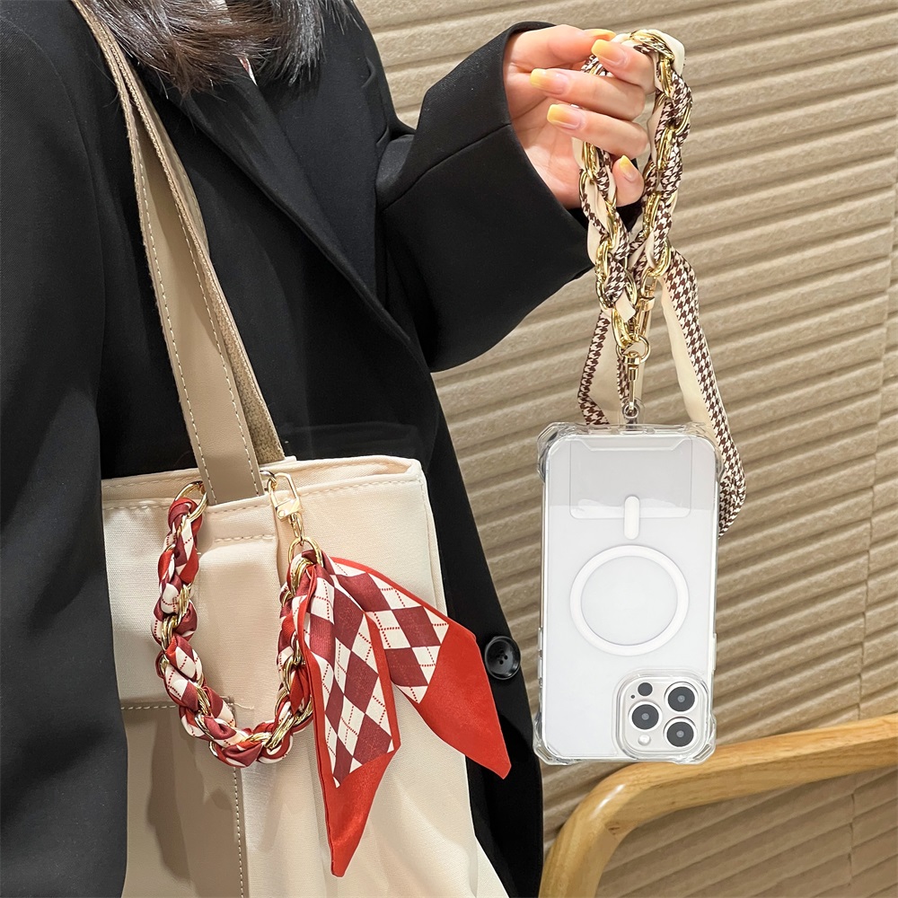 Phone Accessories And Cases - 휴대폰 짧은 끈 범용 실크 스카프