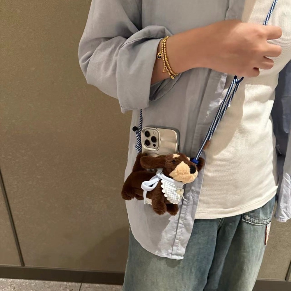 귀여운 만화 닥스훈트 봉제 인형 폰 스트랩, 뒷면 클립 - Phone Accessories Cute 리뷰 및 가격