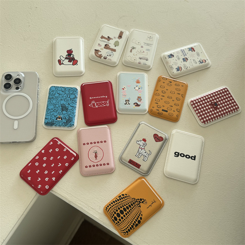 귀여운 만화 PU 가죽 자석 카드 홀더 폰 그립 지갑  - Phone Accessories Cute 리뷰 및 가격