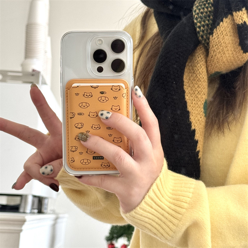 귀여운 만화 PU 가죽 자석 카드 홀더 폰 그립 지갑  - Phone Accessories Cute 리뷰 및 가격