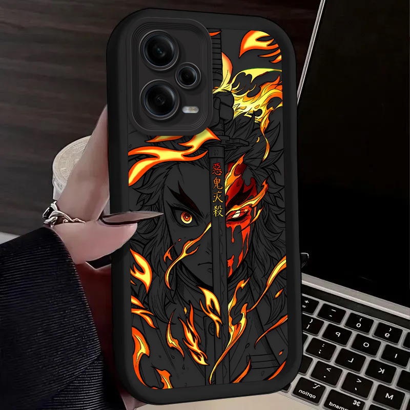 데몬 슬레이어 아카자 렌고쿠 라인 페인팅 멋진 휴대폰  - Phone Accessories Demon Slayer 리뷰 및 가격