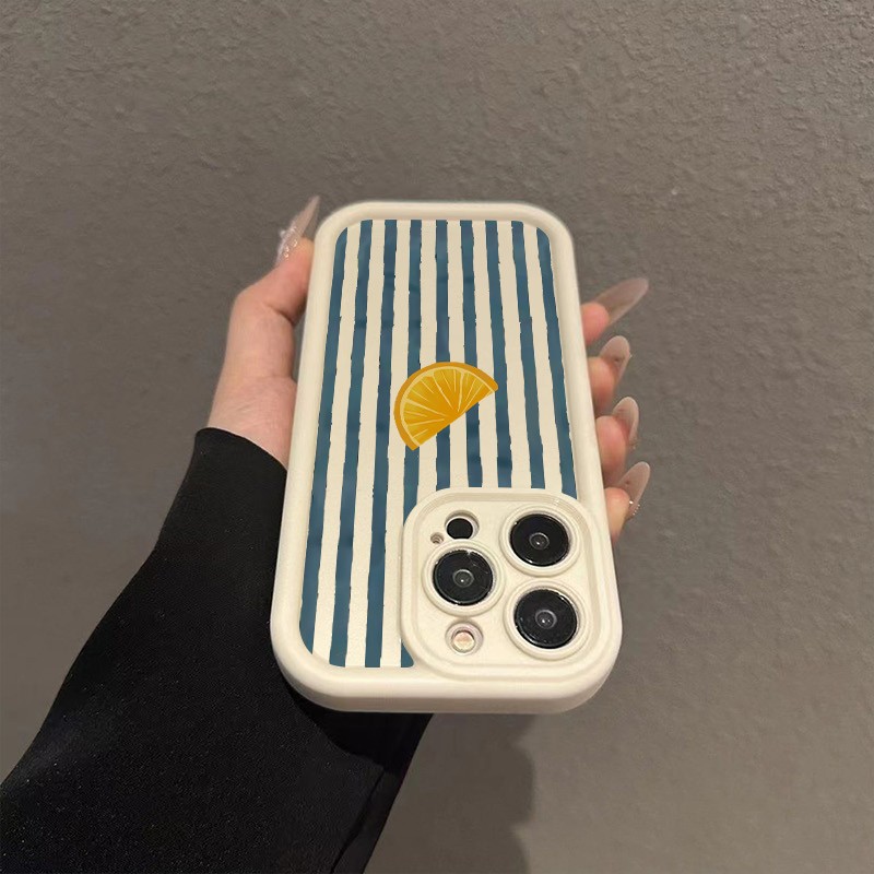 줄무늬 레몬 슬라이스 패턴 아이폰 17 16 15 14 - Phone Accessories To Sell 리뷰 및 가격