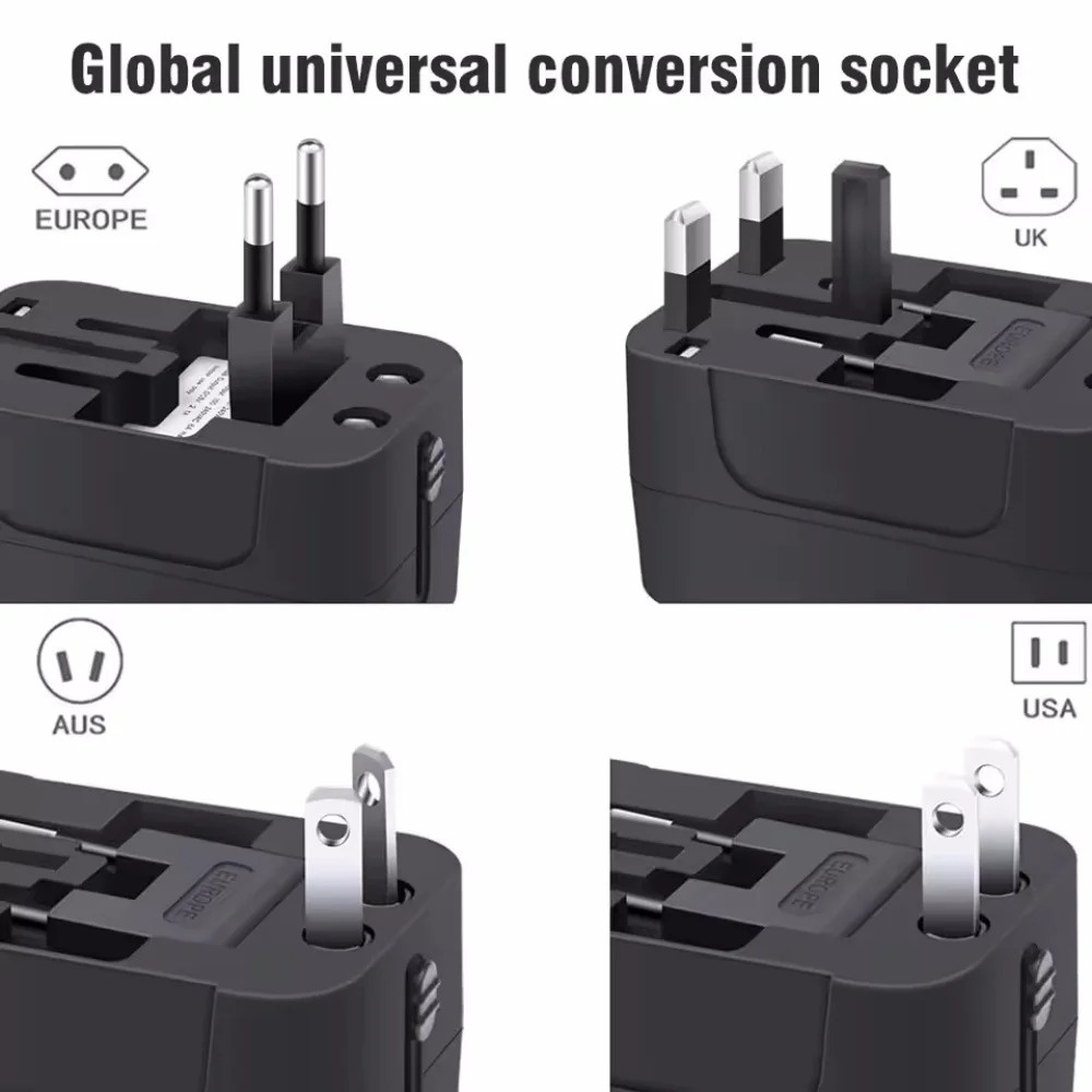 올인원 유니버설 국제 플러그 어댑터 2 USB 포트 1 - Phone Accessories Uk 리뷰 및 가격