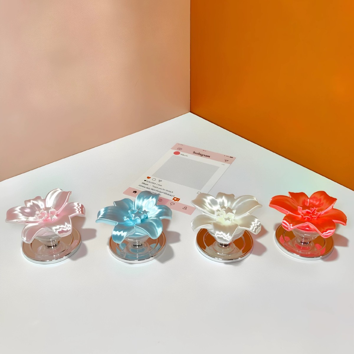 글로시 펄 릴리 플라워 마그네틱 폰 그립 홀더 카와이  - Phone Accessories And Cases 리뷰 및 가격