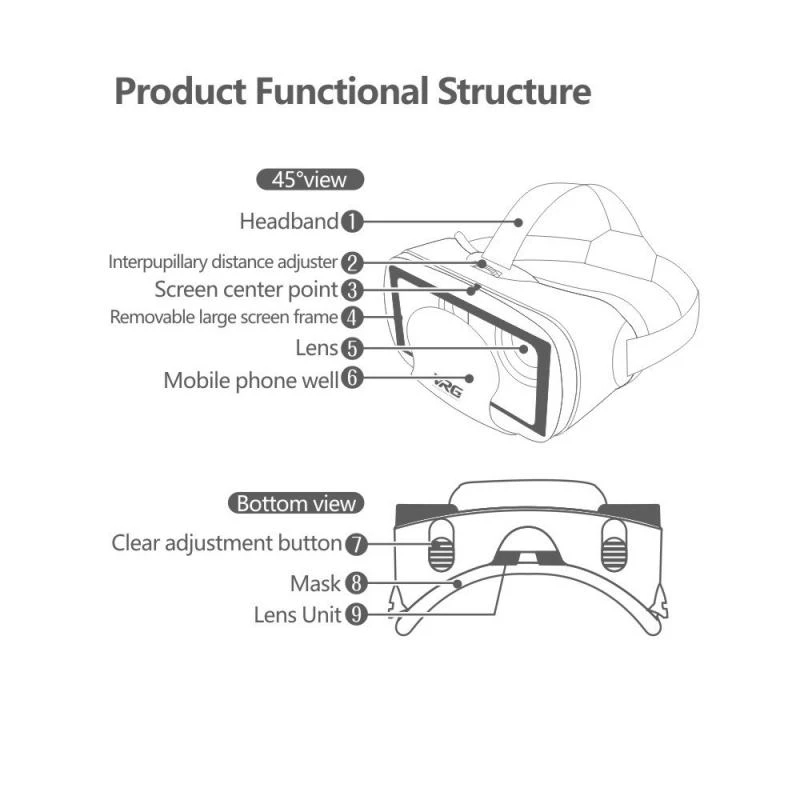 VRG 프로 가상 현실 VR 안경 헤드셋 장치 비아르  - Gaming Controller Phone 리뷰 및 가격