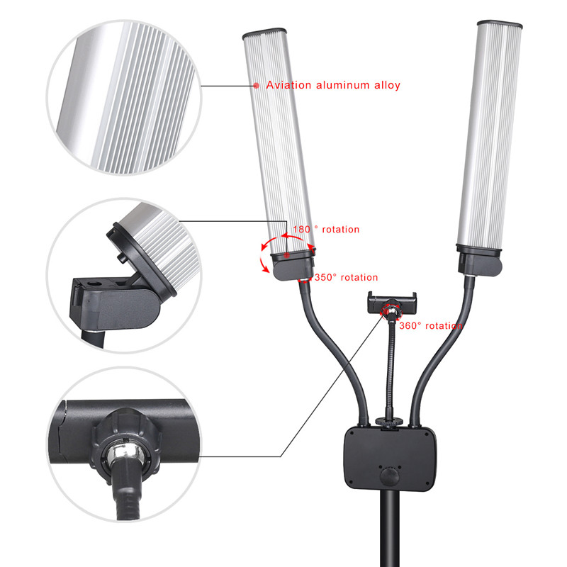 삼각대가 있는 더블 암 LED 필 라이트, 사진 스튜디 - Led Strip Selfie 리뷰 및 가격
