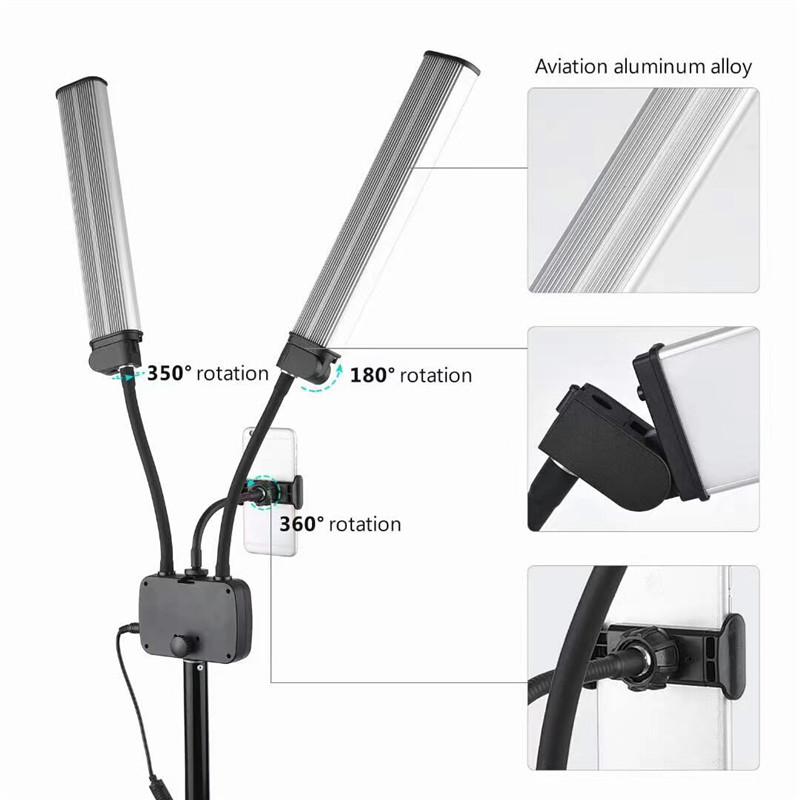 45W LED 비디오 라이트 더블 암 채우기 LED 라 - Led Strip Selfie 리뷰 및 가격